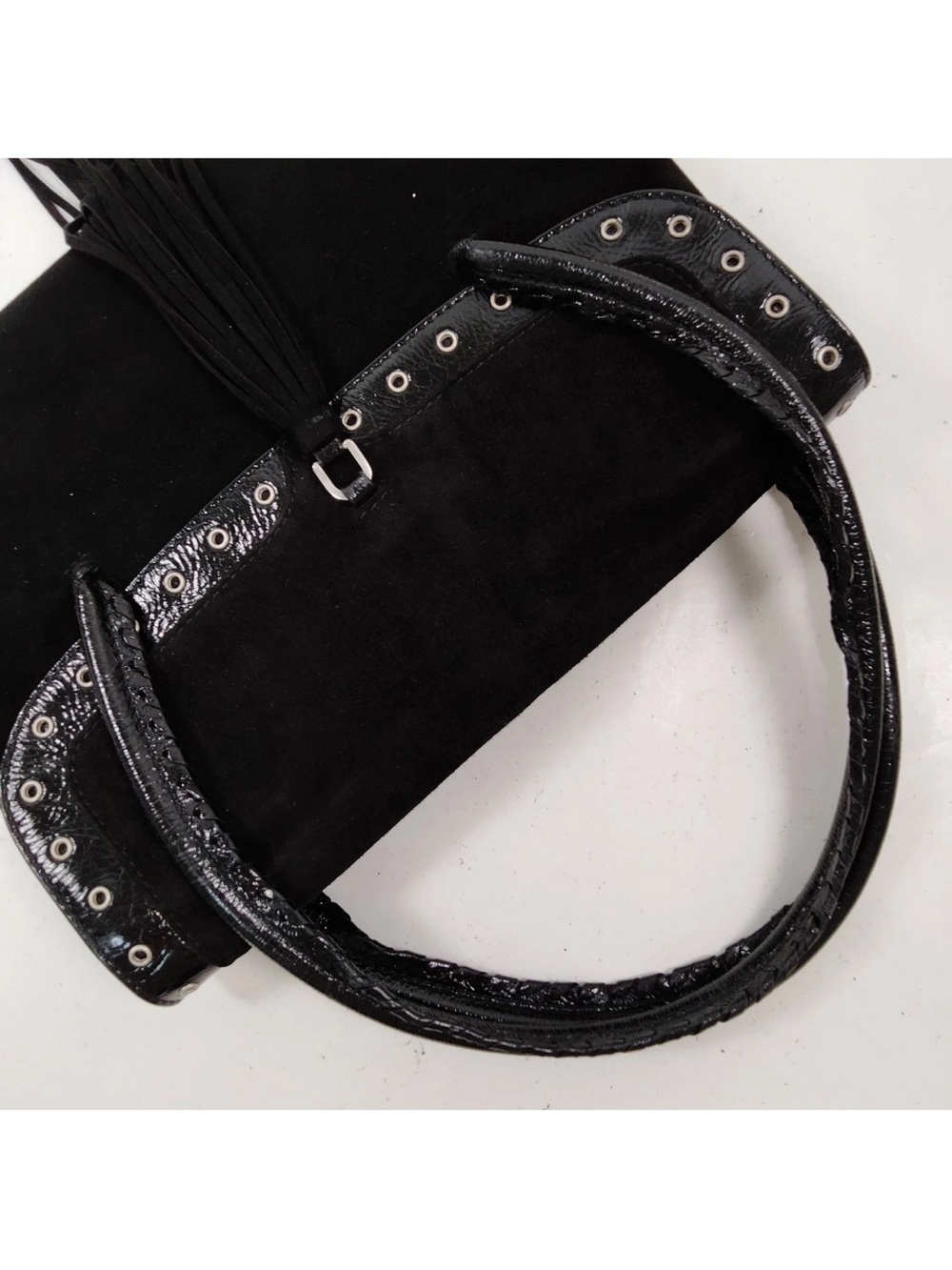 Dolce & Gabbana Black Suede Fringe Shoulder Bag - Picture 5 of 17